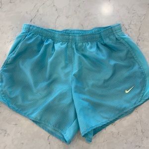 Nike dry fit large girls green running shorts